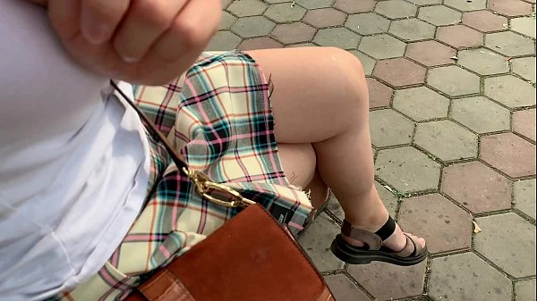 caught in the park! She walks with the butt plug and fucks herself with a vibrator! - CreamySofy