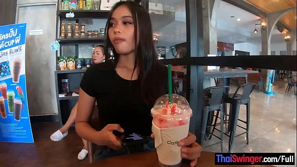 Starbucks coffee date with gorgeous big ass Asian teen girlfriend