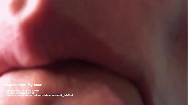 EXTREMELY CLOSE UP BLOWJOB, LOUD SUCKING ASMR SOUNDS & HUGE THROBBING CUMSHOT IN MOUTH